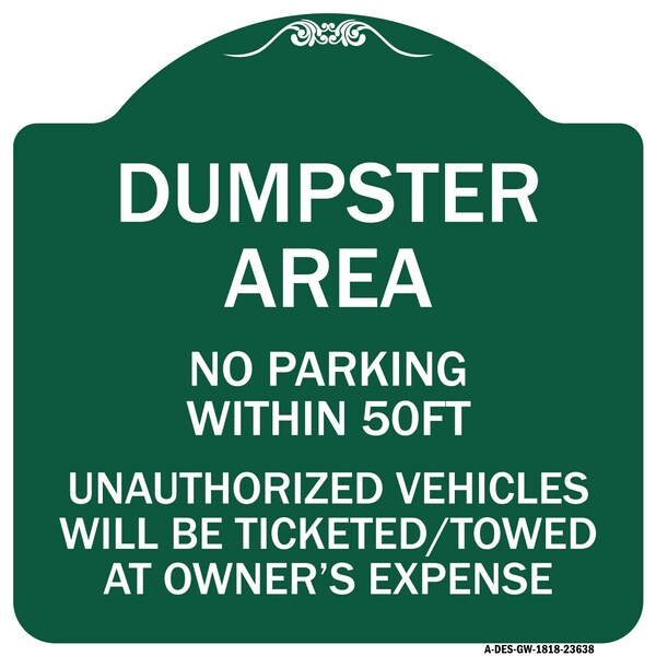 Signmission No Parking Within 50 Ft Unauthorized Vehicles Ticketed Towed at Owners Expense, GW-1818-23638 A-DES-GW-1818-23638 - main